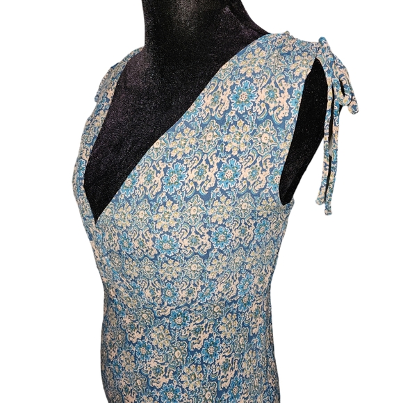 Vintage blue floral asymmetrical y2k dress - Picture 6 of 8